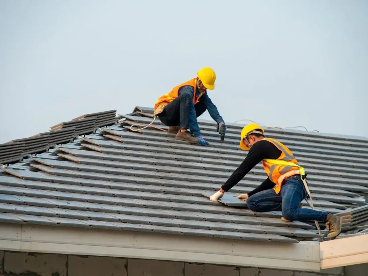 Fresh shingle courses being laid on a pitched roof by Kingdom Roofing & Exteriors, Lebanon